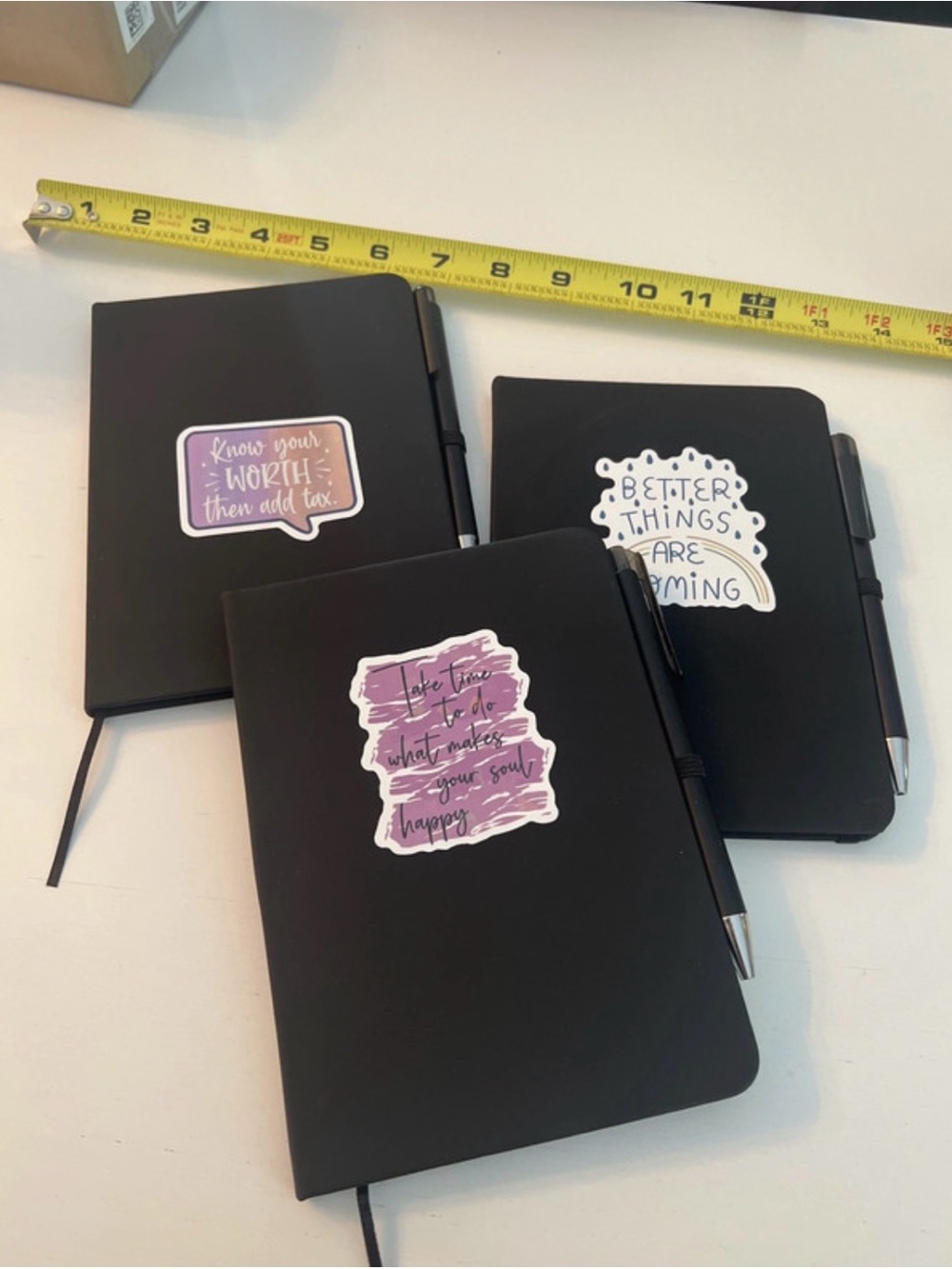 Black Hardcover Inspirational Notebook & Pen Set 3 Pack | Upcycled in Brooklyn